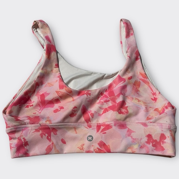 RBX Abstract Floral Print Sports Bra Athletic Exercise CrossFit Fitness Pink M - Picture 2 of 5